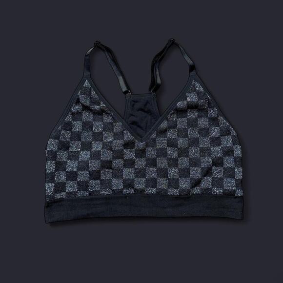 “Pink active” victoria secret black and sparkle sports bra. - Picture 1 of 3